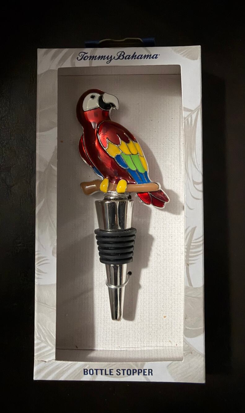 Tommy. Bahama Parrot Macaw Wine Bottle Stopper NEW
